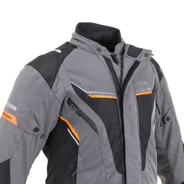 mOŠKA moto JAKNA W-TEC Brandon - černo-šedo-oranžová