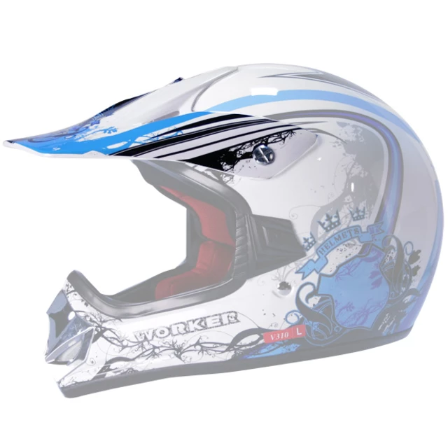 Replacement Visor for WORKER V310 Junior Helmet - bela-modra - bela-modra