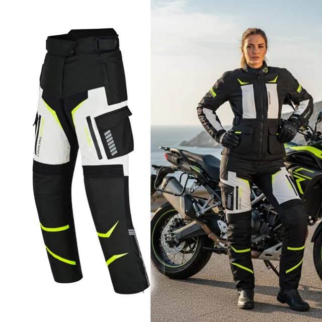 Ženske moto hlače W-TEC Warao Lady - črna-modra - črna-modra