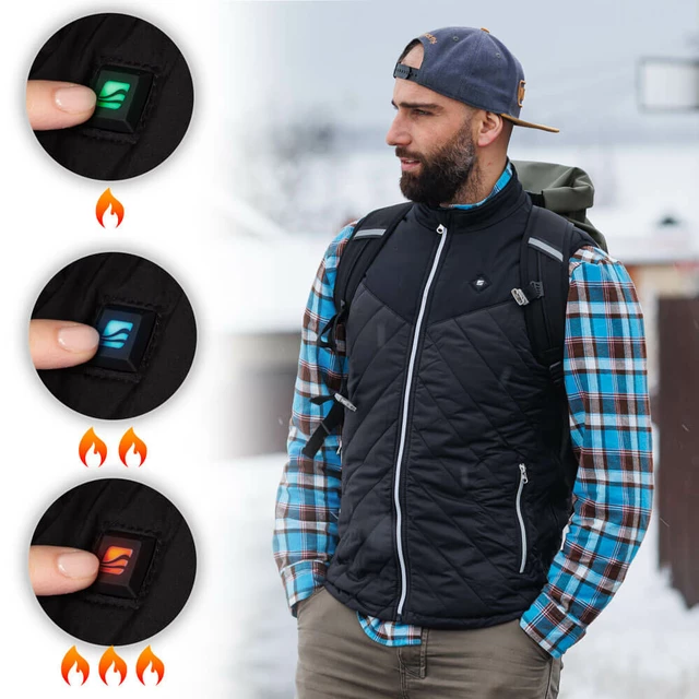 Moški ogrevan brezrokavnik inSPORTline WARMhim - črna