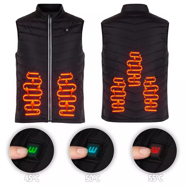 Moški ogrevan brezrokavnik W-TEC HEATstem - črna