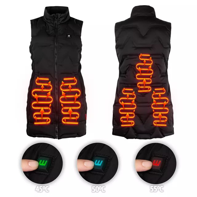 Ženski ogrevan brezrokavnik inSPORTline WARMelong - črna