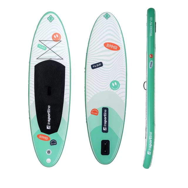 SUP Deska za veslanje z dodatki inSPORTline Wavelet 9'6" - zelena