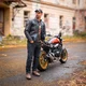 Usnjena moto jakna W-TEC Mungelli EVO - vintage černo-hnědá