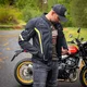 Poletna moška moto jakna W-TEC Mirelio - črna-fluo