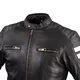 Moška usnjena moto jakna W-TEC Stripe - černá s béžovými pruhy