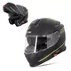 Preklopna čelada W-TEC Venero - Magic Matt Black - Glossy Black-Neon Yellow