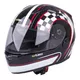 Moto čelada W-TEC V122 - črna-bela - črna-grafike