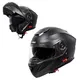 Preklopna moto čelada W-TEC Lanxamo - Titan Siva - Matt Black