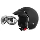 Moto čelada W-TEC YM-629 z očali Ageless - črna-mat - črna lesk