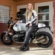 Ženska moto jakna W-TEC Lucina - šedá-krémově bílá