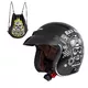 Moto čelada W-TEC V541 Black Heart - Skull, črna lesk