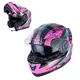 Preklopna moto čelada W-TEC Pezzon Magenta - roza-črna - roza-črna