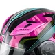 Preklopna moto čelada W-TEC Pezzon Magenta - roza-črna