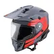 Moto čelada W-TEC V331 PR Graphic - Shady Grey - Red-Grey